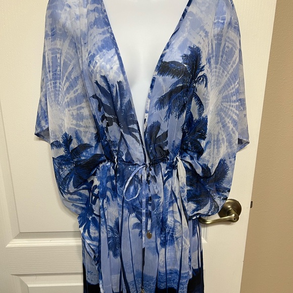 Bleu Rod Beattie Blue and White Bathing Suit Coverup - Picture 1 of 5